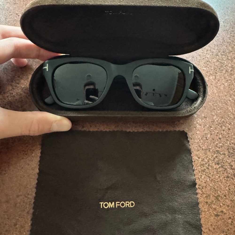 Tom Ford Matte Black Snowden Sunglasses with Case